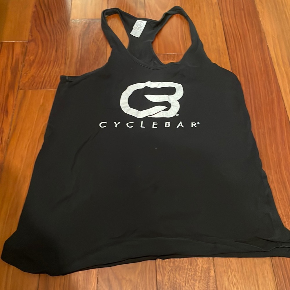 Black CYCLEBAR branded racer back tank